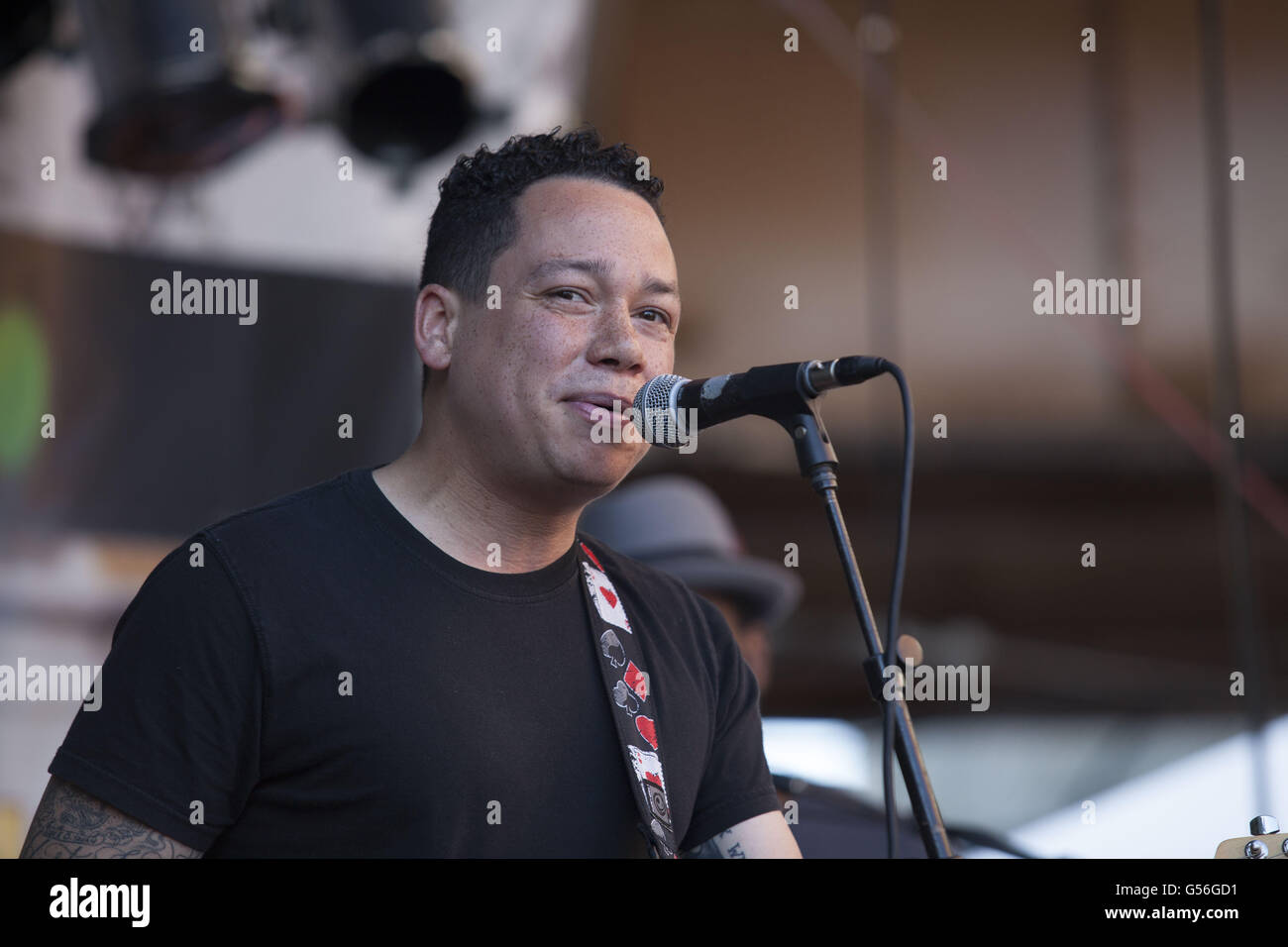 Chicago, Illinois, USA. 19th June, 2016. Maceo Haymes of The O'My's performing live at Wicker Parks, Green Music Festival in Chicago Illinois © Rick Majewski/ZUMA Wire/Alamy Live News Stock Photo