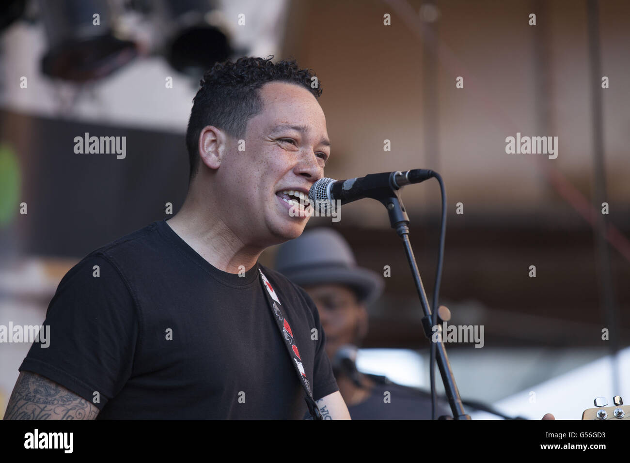 Chicago, Illinois, USA. 19th June, 2016. Maceo Haymes of The O'My's performing live at Wicker Parks, Green Music Festival in Chicago Illinois © Rick Majewski/ZUMA Wire/Alamy Live News Stock Photo