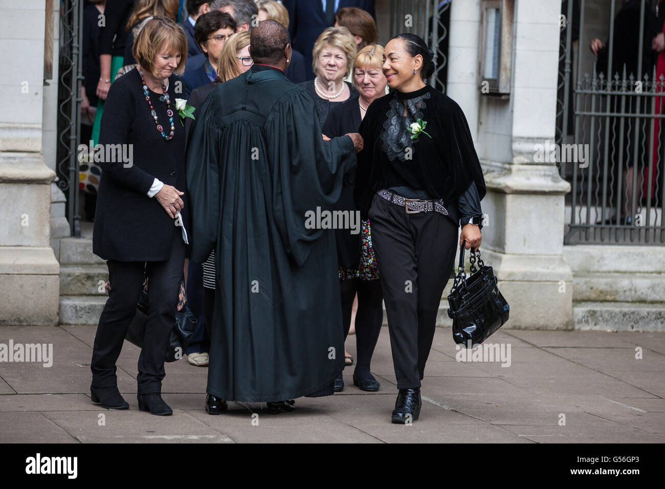 London, UK. 20th June, 2016. Harriet Harman MP and Baroness King of Bow leave St Margarets Church in Westminster, following a special service in memory of Jo Cox. Jo Cox was killed in her constituency of Batley and Spen on 16th June. Credit:  Mark Kerrison/Alamy Live News Stock Photo