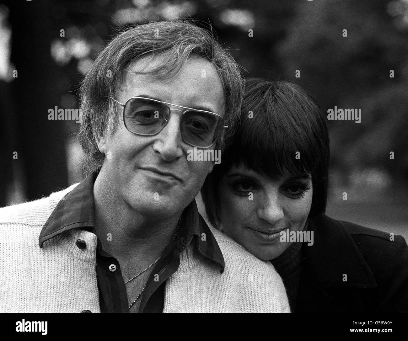 1973: Happiness shows in the eyes of actor Peter Sellers and entertainer Liza Minnelli who yesterday confirmed her whirlwind romance with the 47 year old, thrice wed Sellers. Stock Photo
