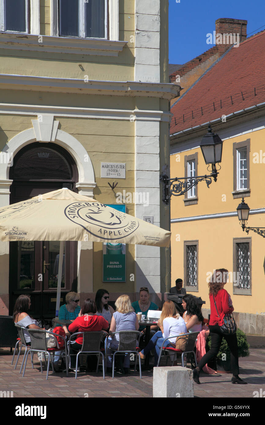 Hungary Vác Vac cafe people main square Stock Photo