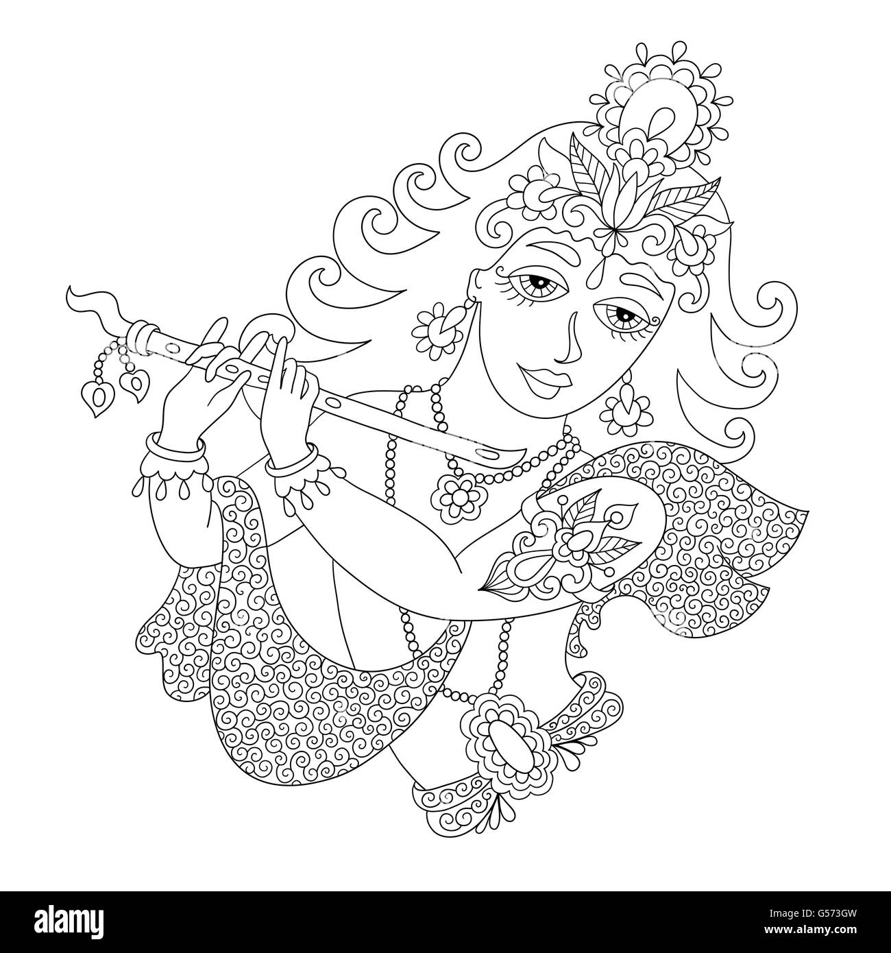 Lord krishna Black and White Stock Photos & Images - Alamy