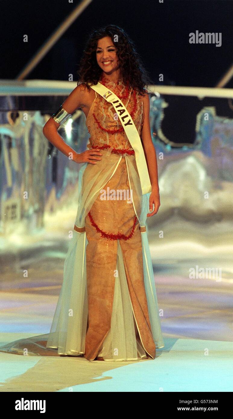 Miss Italy, Giorgia Palmas, 18, during the Miss World contest at The Millennium Dome in Greenwich. Stock Photo
