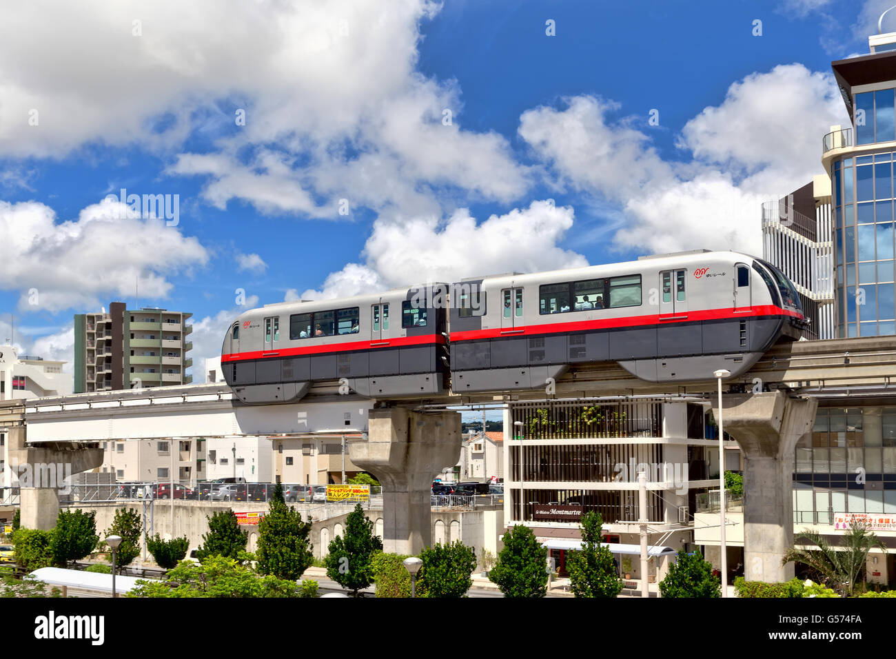 Mono-Rail in Naha, Okinawa, Japan Stock Photo
