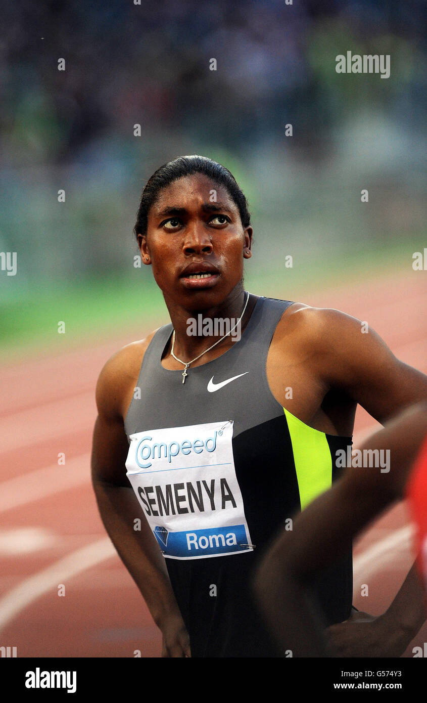 South African runner Caster Semenya after finishing unplaced in the