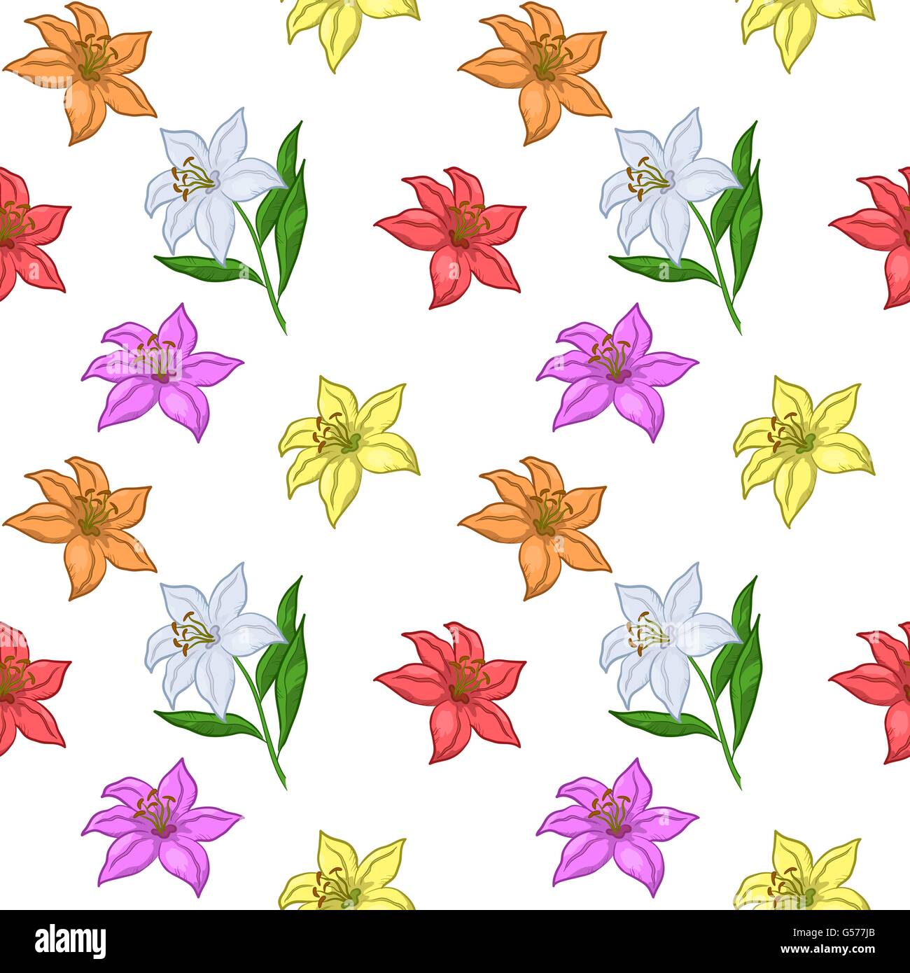 Seamless Flower Background Stock Vector Image & Art - Alamy