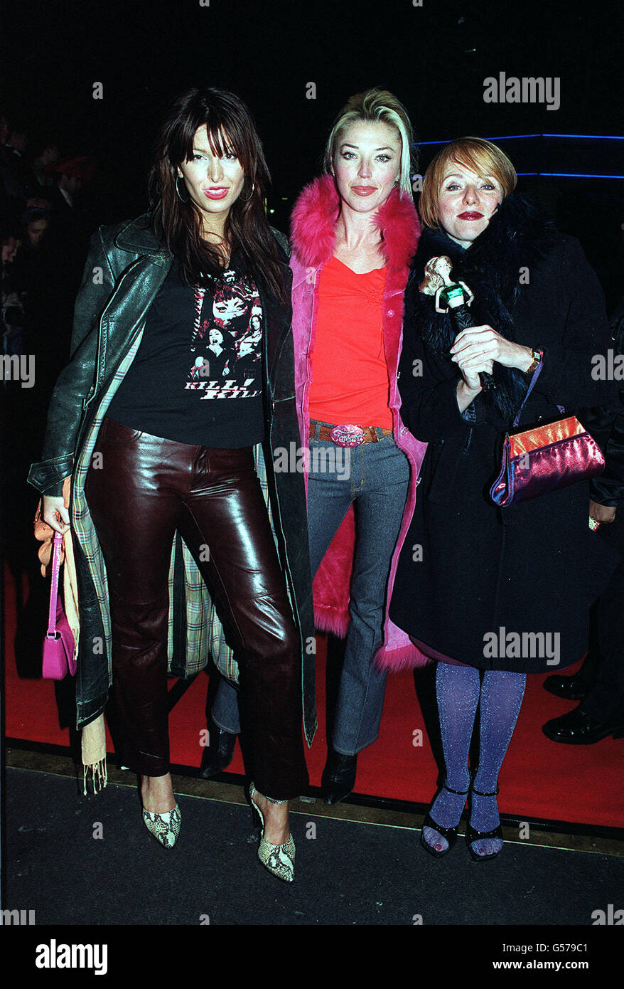 (L-R) Model Catalina Guirado, Socialite Tamara Beckwith and daughter of actress Joan Collins, Tara Newley, at Planet Hollywood where Britney Spears hosted her Farewell European Tour Party for celebrity friends and supporters. Stock Photo