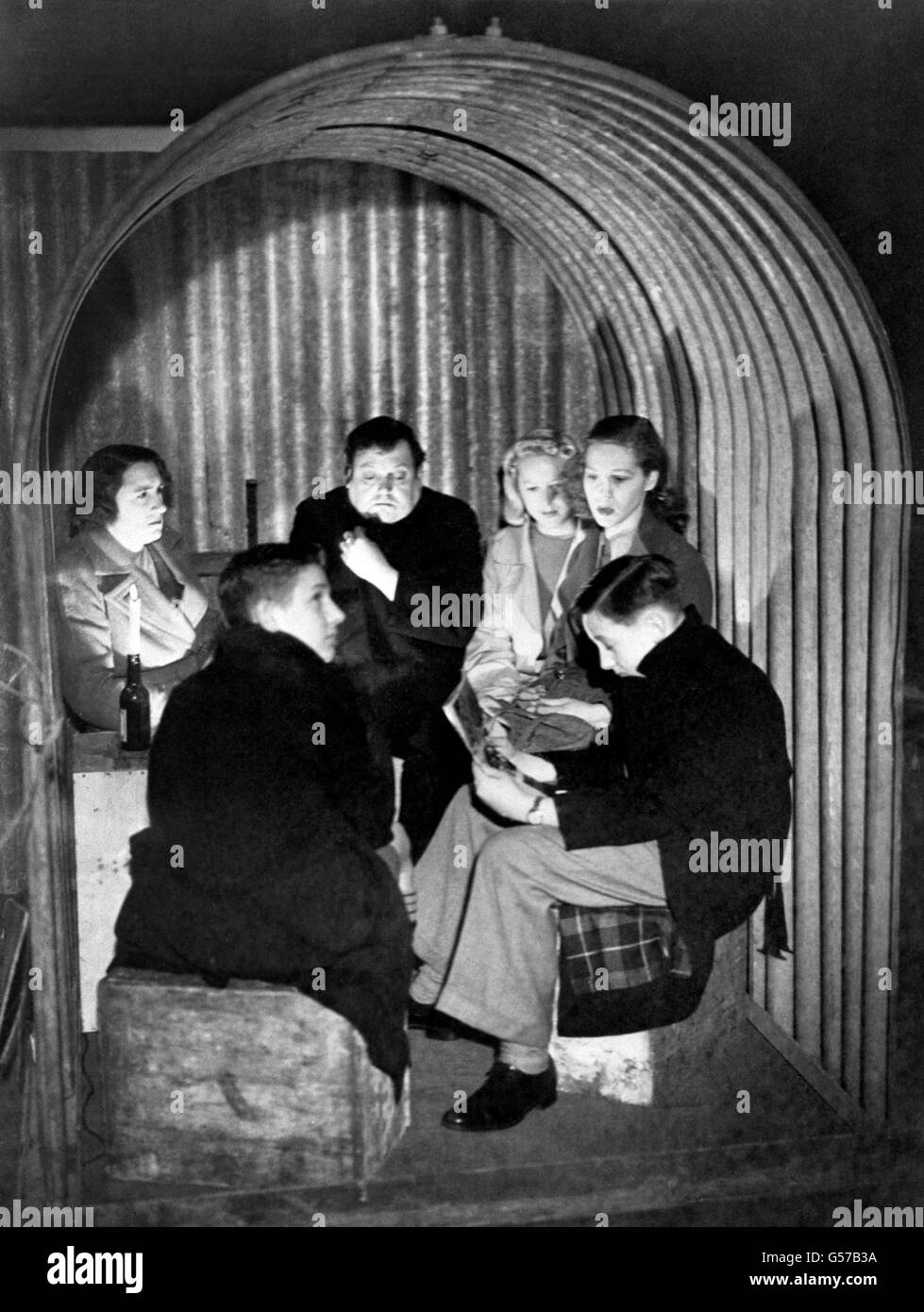 World War Two - British Empire - The Home Front - The Blitz - Shelters - London - 1940 Stock Photo