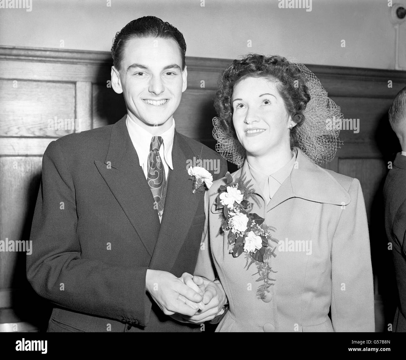 Comedian and actor Bob Monkhouse and his wife Elizabeth on their