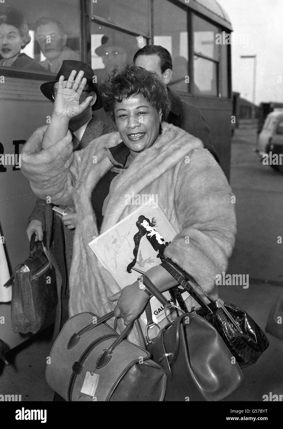 American singer ella fitzgerald arriving at london airport hires stock
