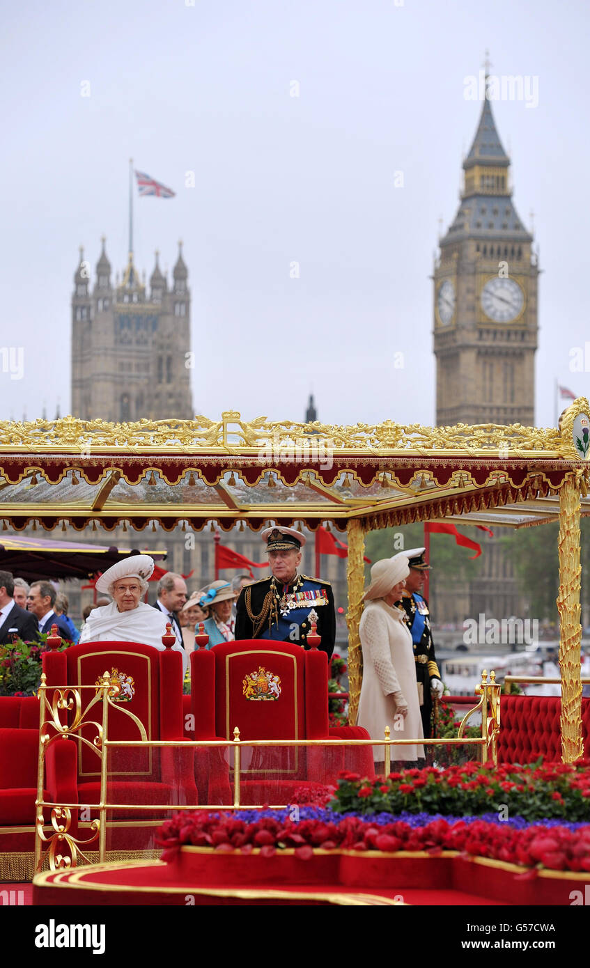 Diamond Jubilee celebrations Thames Pageant Stock Photo Alamy
