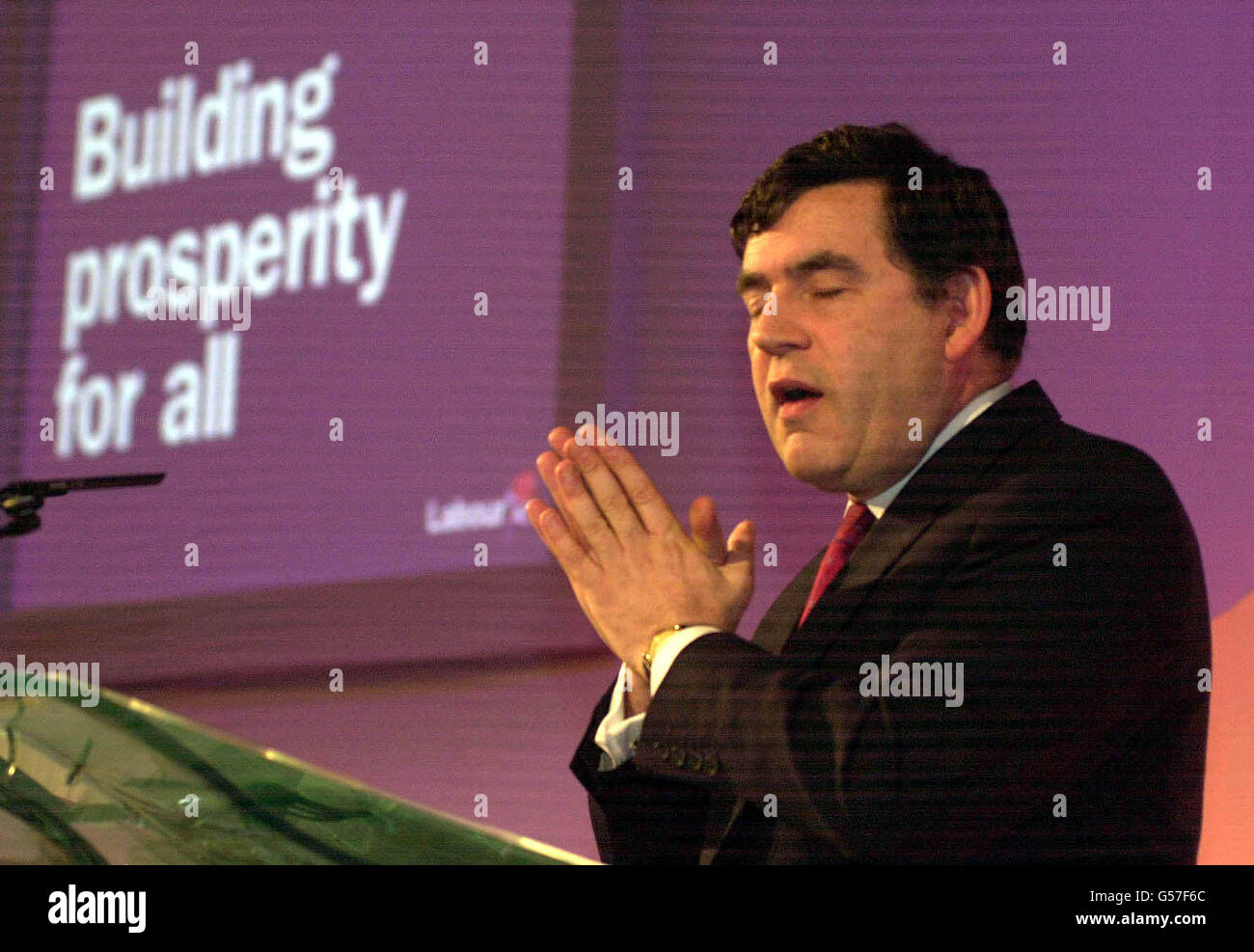 Brown Labour Party Policy forum Stock Photo - Alamy