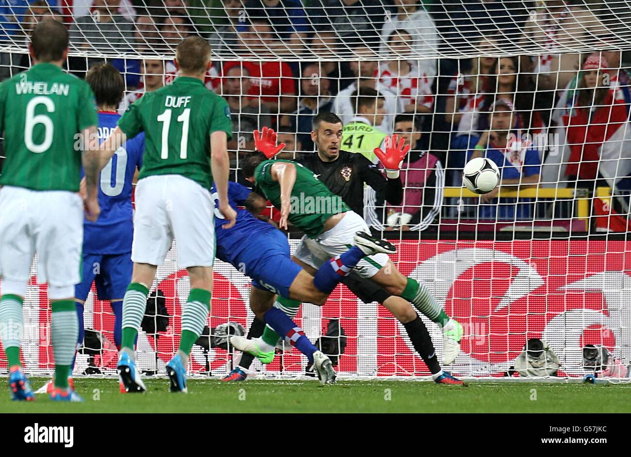 Soccer - UEFA Euro 2012 - Group C - Republic of Ireland v Croatia - Municipal Stadium Poznan Stock Photo