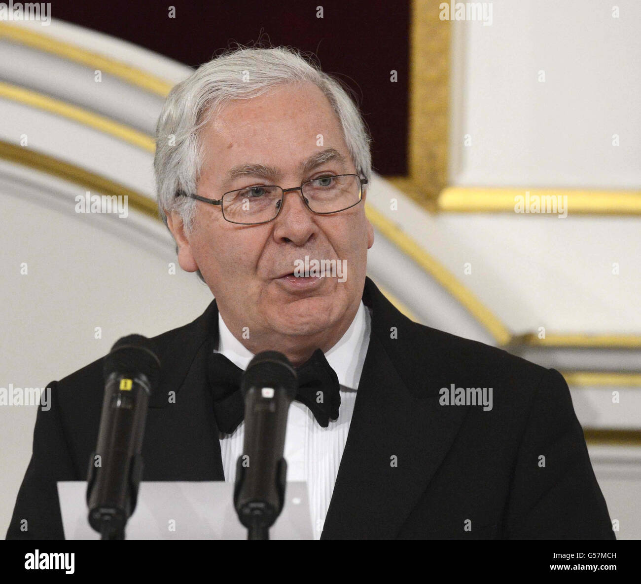 Governor of the Bank of England Mervyn King delivers his Mansion House