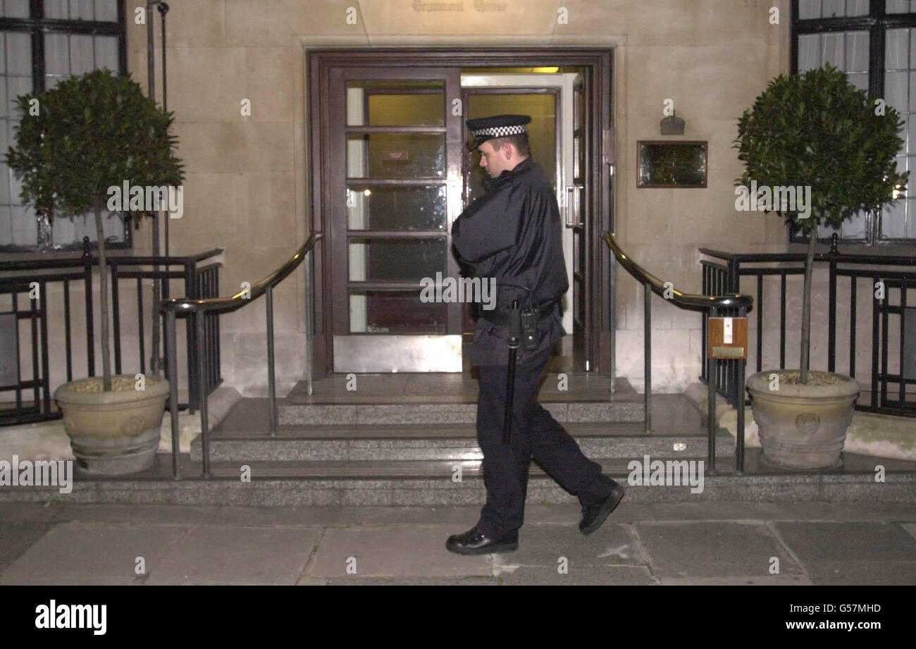 A police officer patrols outside The King Edward VII Hospital in London, where Princess Margaret, sister to Queen Elizabeth II, was admitted earlier, suffering a severe loss of appetite, said Buckingham Palace. * The condition of the Queen's 70-year-old sister remained a cause for concern following her recent apparent stroke, said the Palace. She was driven by car from Sandringham, the Royal Norfolk estate, to the King Edward VII Hospital, central London. The Queen was consulted before doctors decided yesterday afternoon to move Margaret to hospital where her condition can be more closely Stock Photo
