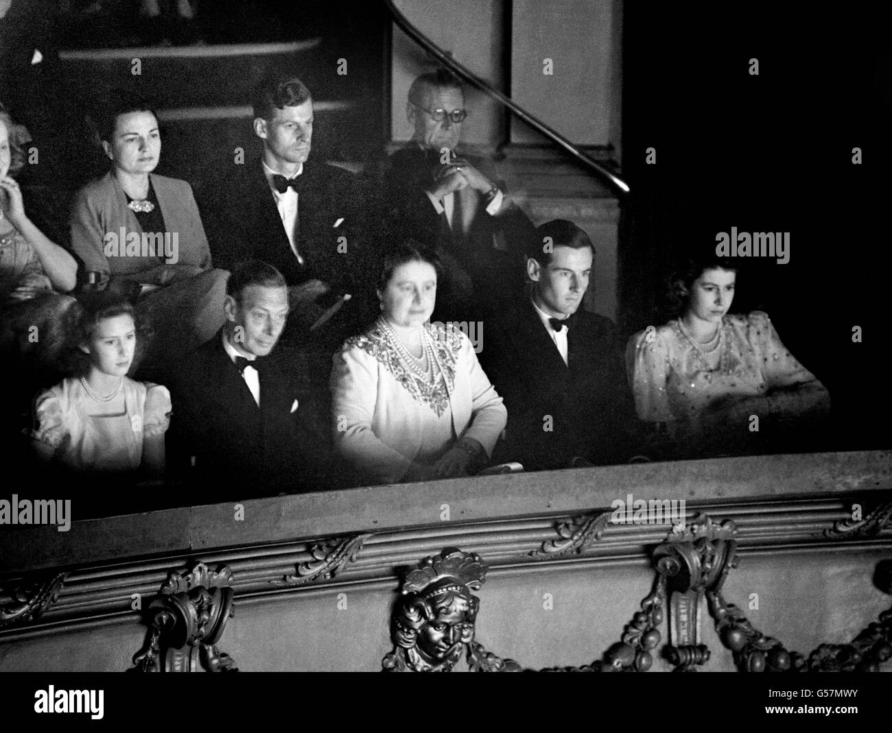 Royalty - King George VI and Family - Strand Theatre, London Stock Photo