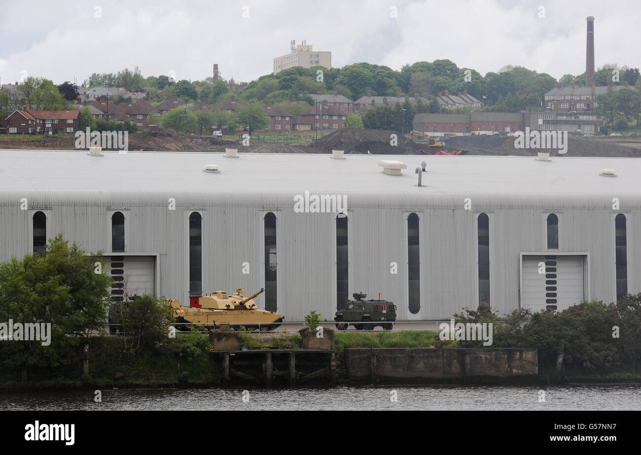 A general view showing the BAE Systems plant in Newcastle as the defence giant is planning to axe more than 600 jobs and close the historic factory which made tanks for the First World War. Stock Photo