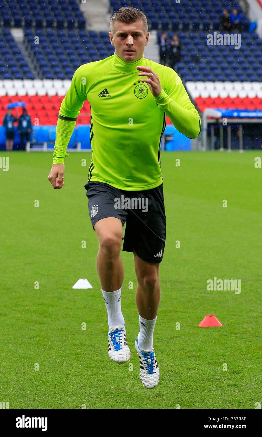 Germany's Toni Kroos during a training session at the Parc Des Princes, Paris. Stock Photo