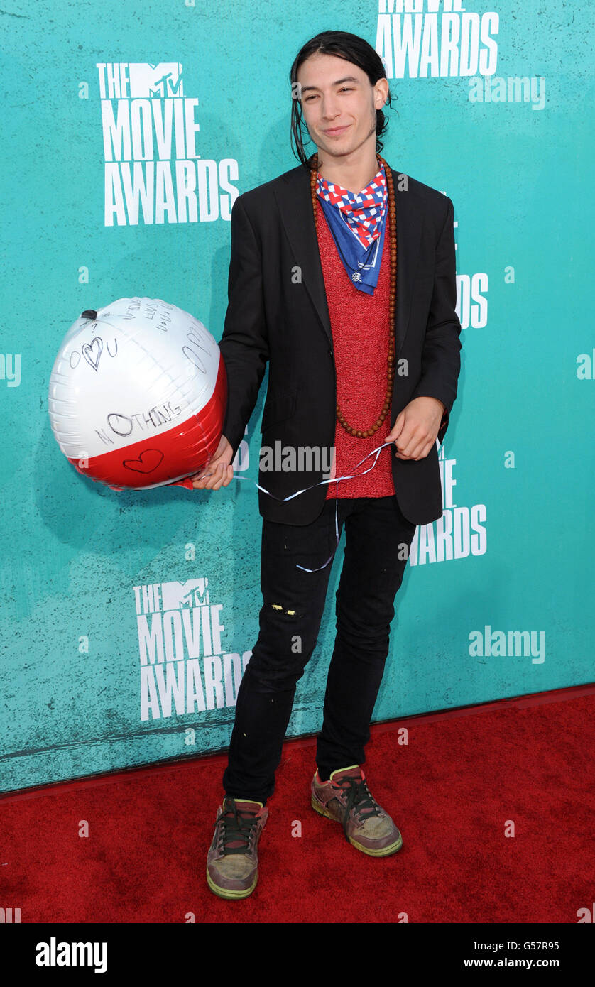 Ezra Miller arriving at the MTV movie awards 2012, Universal City, Los Angeles. Stock Photo