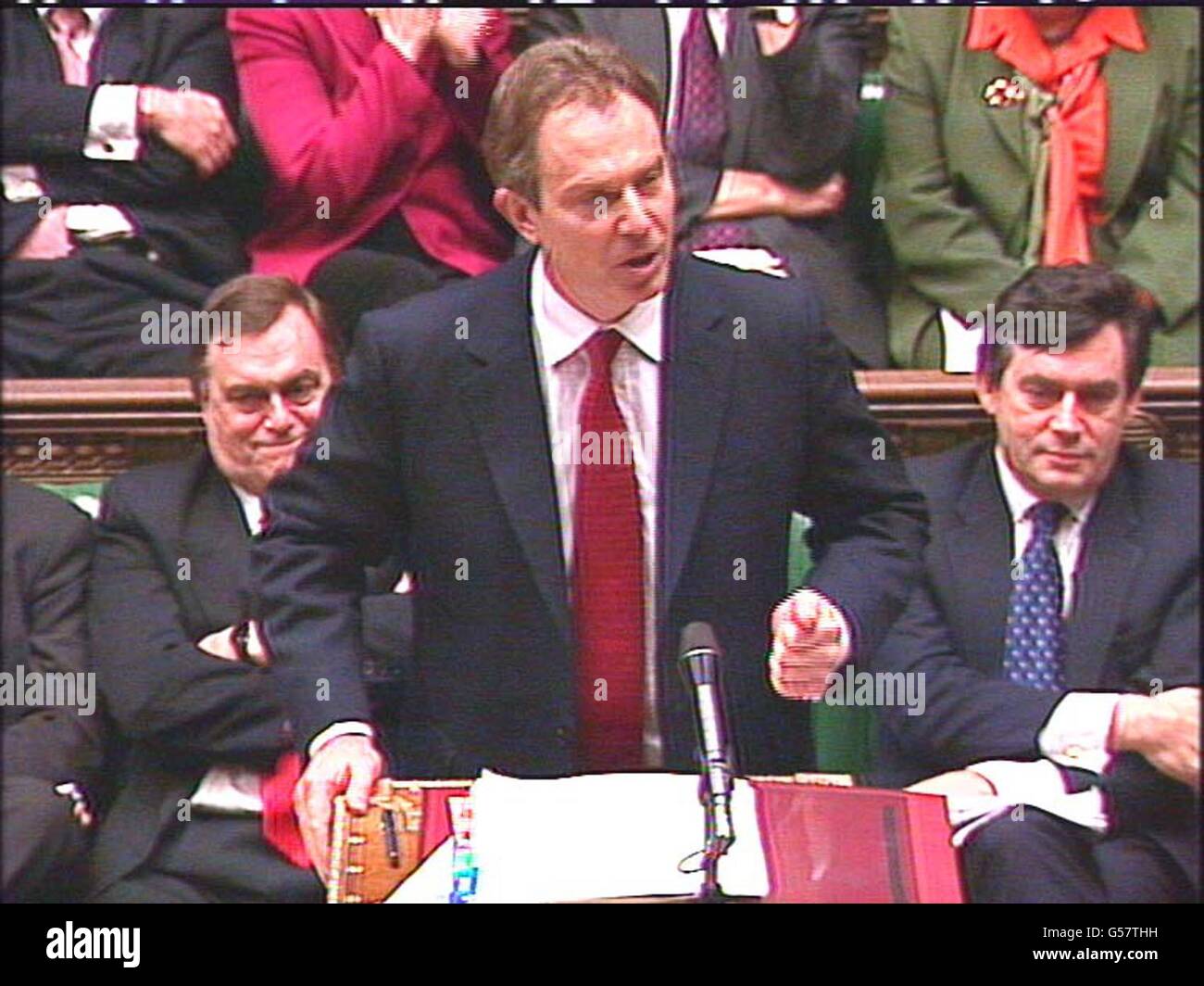 Prime Minister Tony Blair speaks during a debate on the Queen's Speech