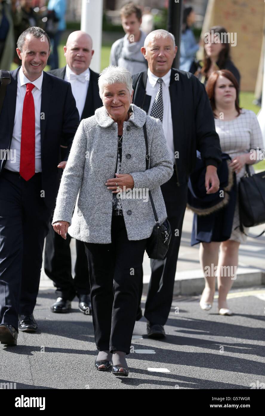 Jean (centre) and Gordon (right) Leadbeater, the parents of Labour MP