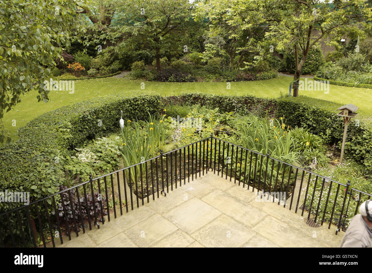 A General View Of The Garden At 10 Downing Street In Westminster a-general-view-of-the-garden-at-10-downing-street-in-westminster