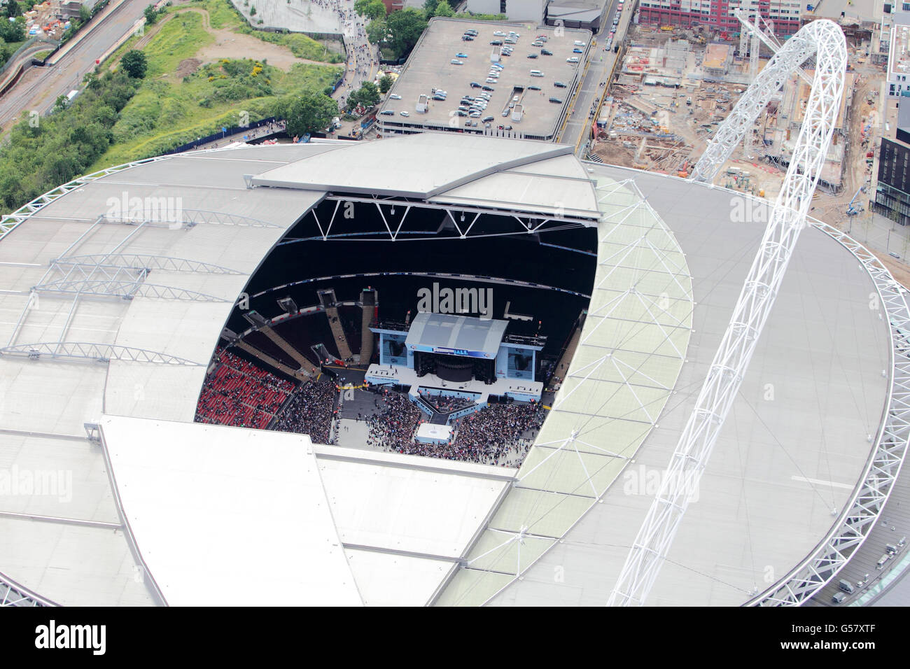 Capital FM's Summertime Ball London. An aerial view of Capital FM's