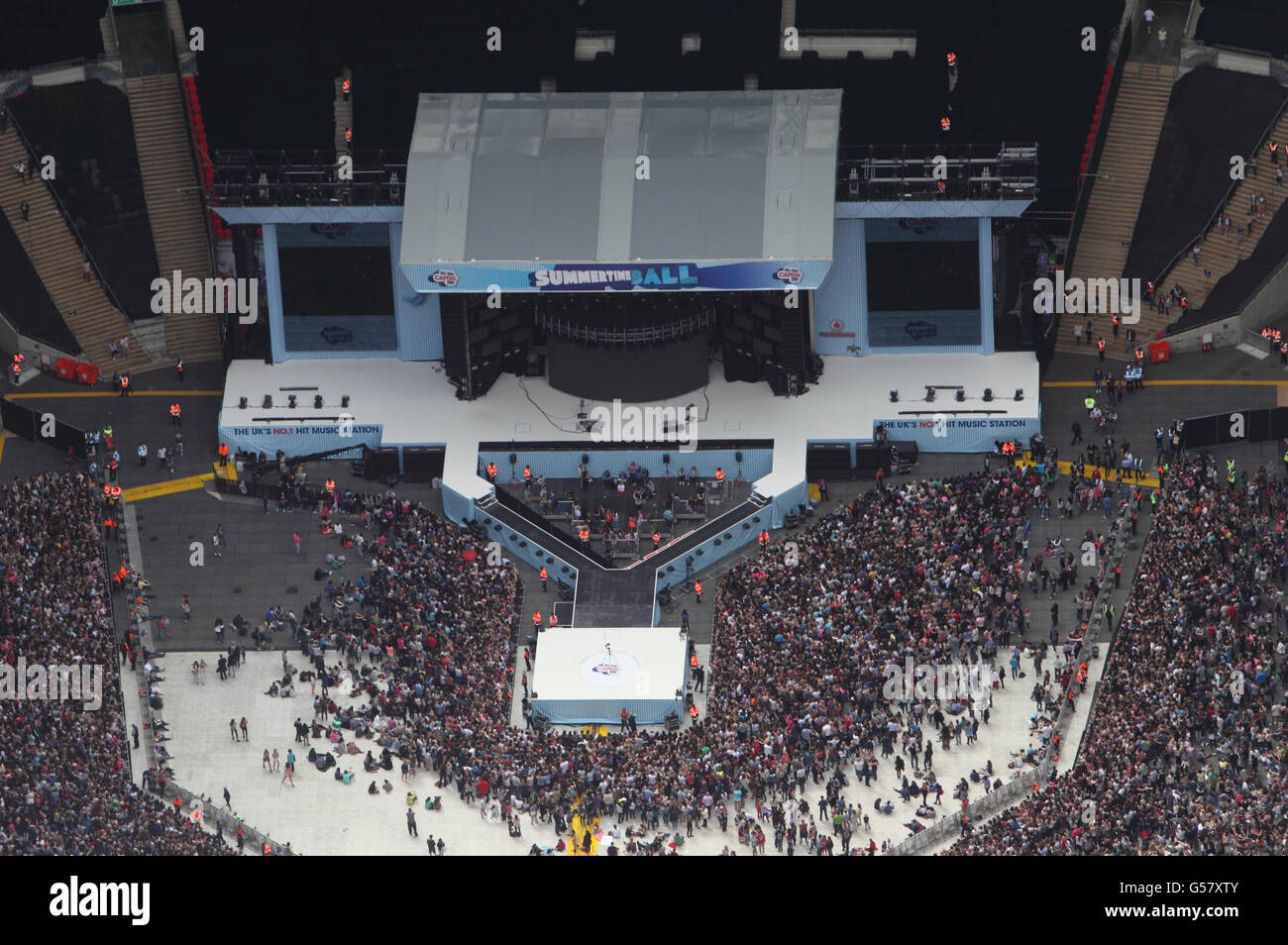 An aerial view capital fms summertime ball wembley stadium hires stock