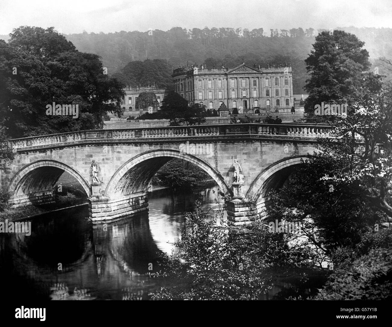Buildings and Landmarks - Chatsworth House - Derbyshire Stock Photo