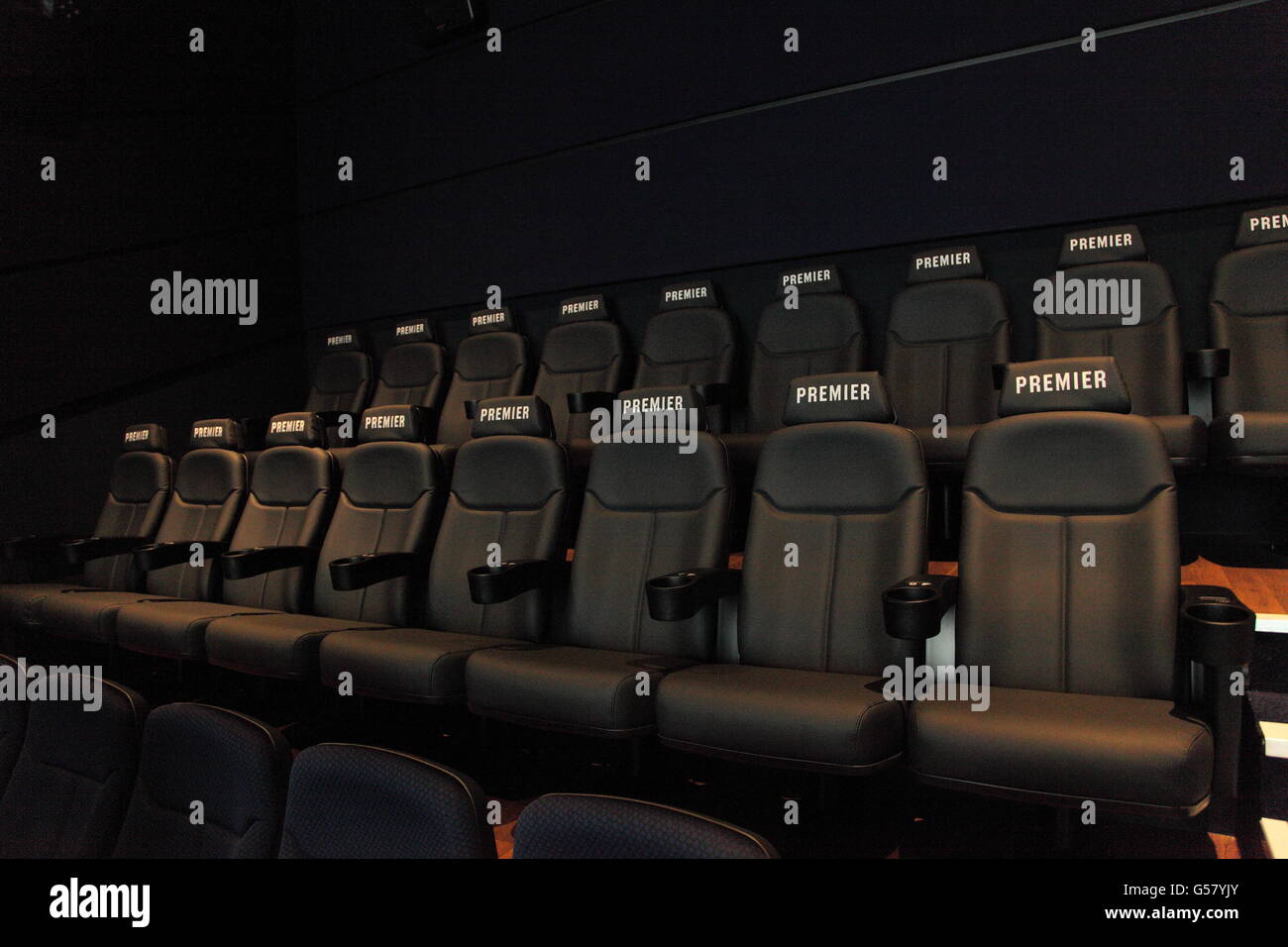 Premier seating inside an Odeon multiplex cinema at New Square, West Bromwich, Stock Photo