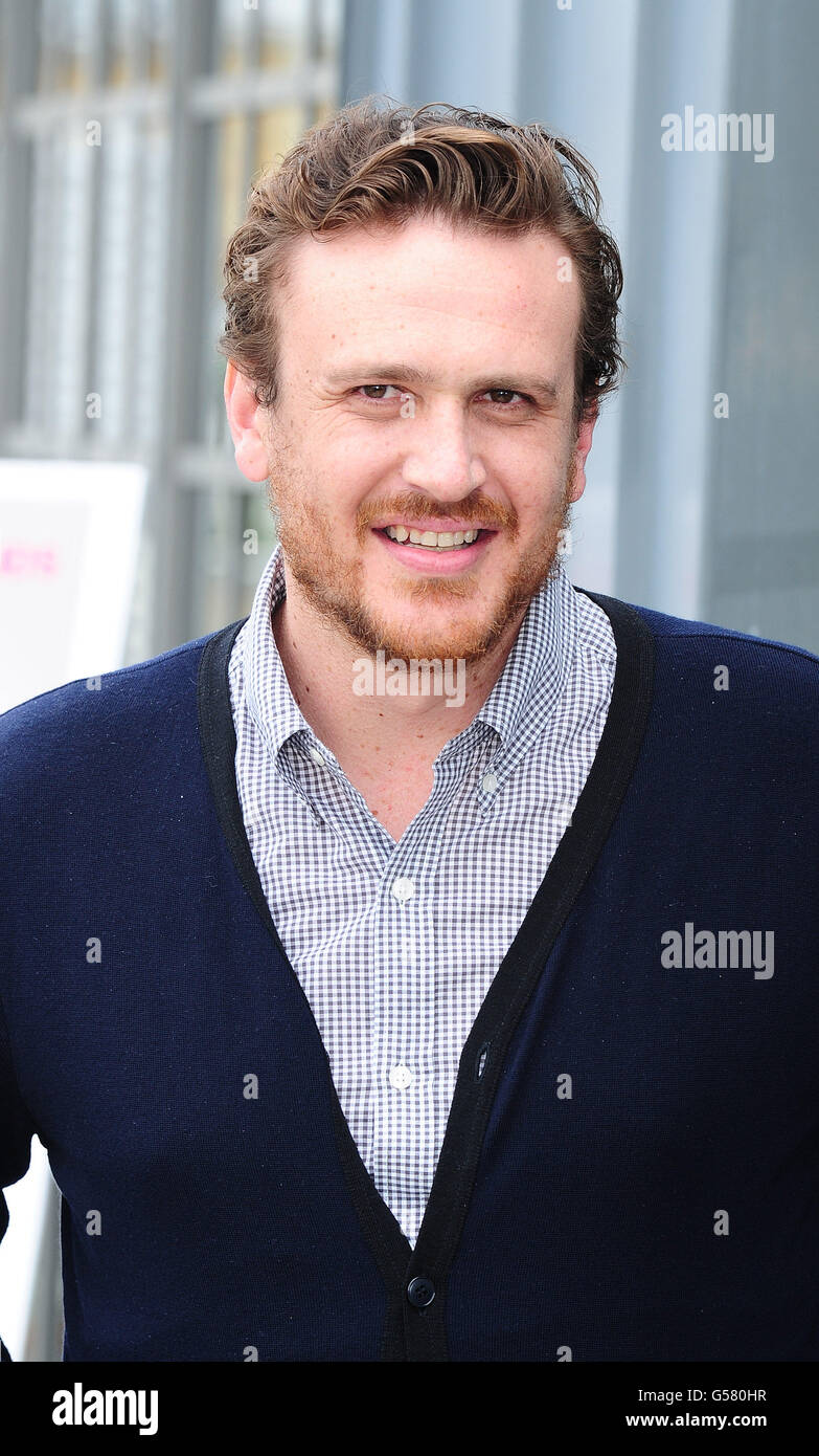 Jason Segel attends a photocall ahead of the release of his new film Five Year Engagement at the Soho Hotel in London. Stock Photo