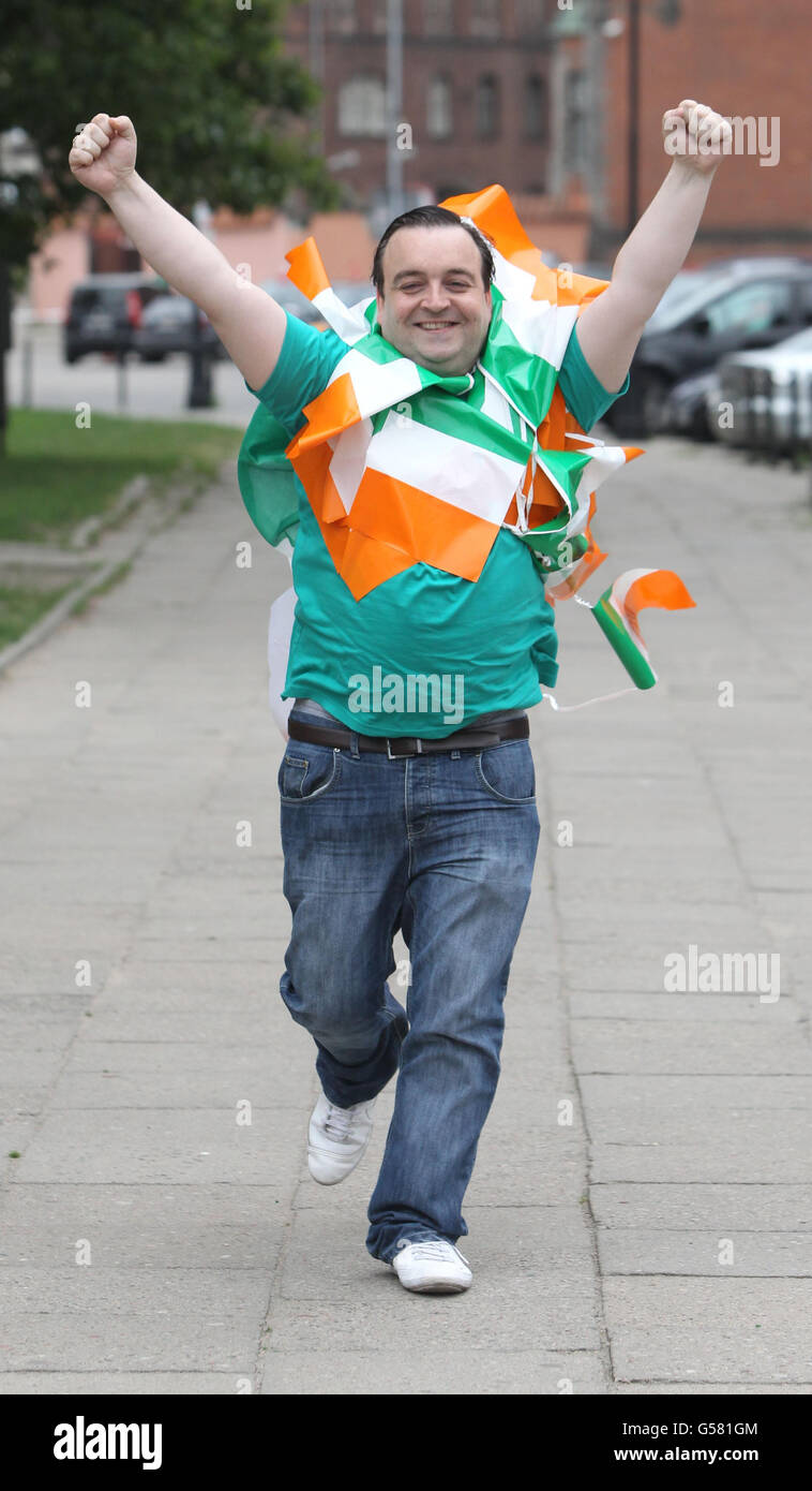 Soccer - UEFA Euro 2012 - Group C - Republic of Ireland v Spain - PGE Arena. Republic of Ireland football fan Marty McCauley from Derry in Gdansk, Poland before the UEFA Euro 2012, Group C match against Spain. Stock Photo