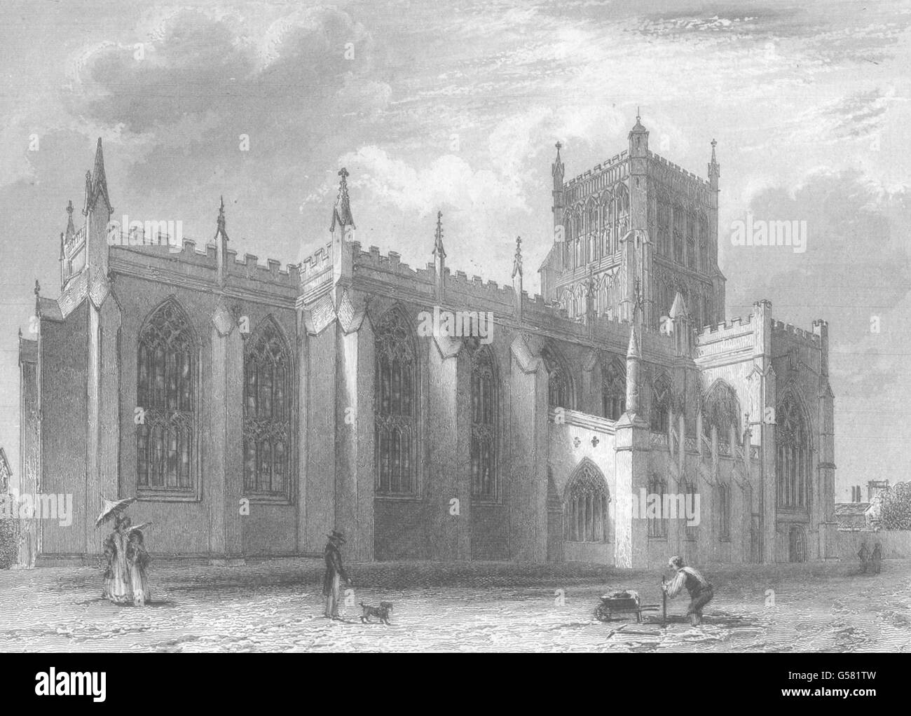 BRISTOL: Bristol Cathedral North East View. (Winkles), antique print 1836 Stock Photo