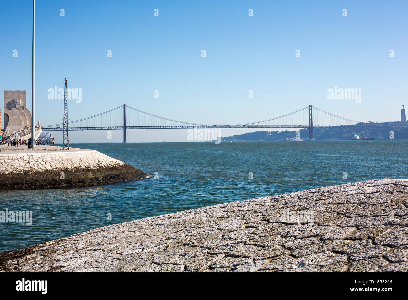 Belem, Lisbon, Portugal at the Monument to the Discoveries, Padrao dos Descobrimentos Stock Photo