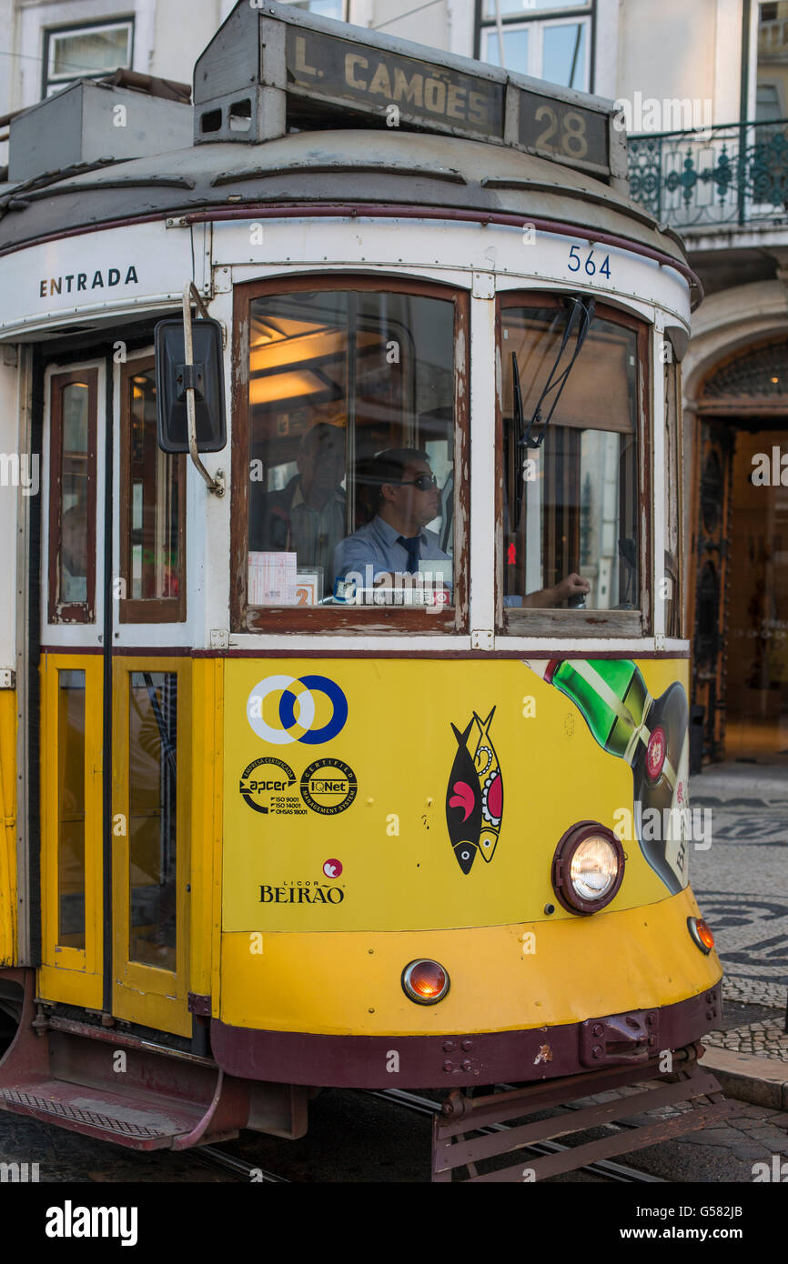 The Bica Tram Funicular, Lisbon, Portugal, Europe, EU Stock Photo