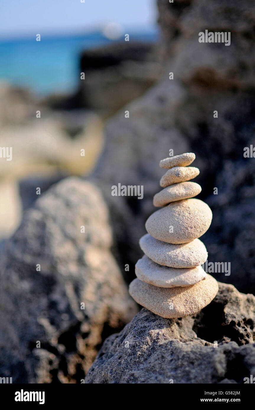 Stone sculptures in Salinas Beach, Stock Photo Alamy