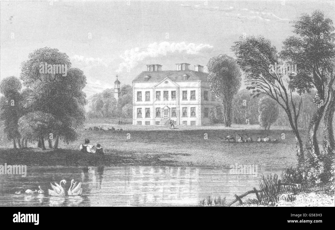 Kent SALMON 1829 print The seat of Francis Law Esqr Goudhurst Bedgebury