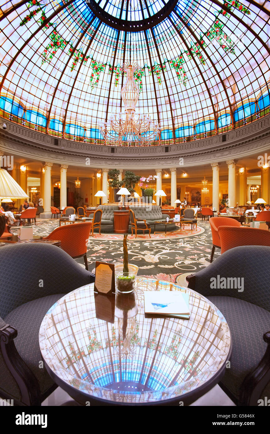 Lobby of the Westin Palace in Madrid Stock Photo