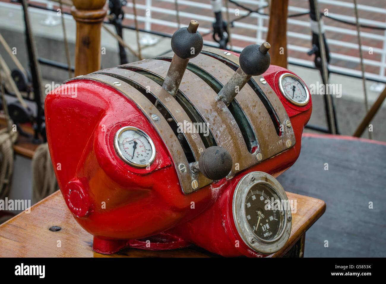 Engine red metal control knobs hi-res stock photography and images - Alamy