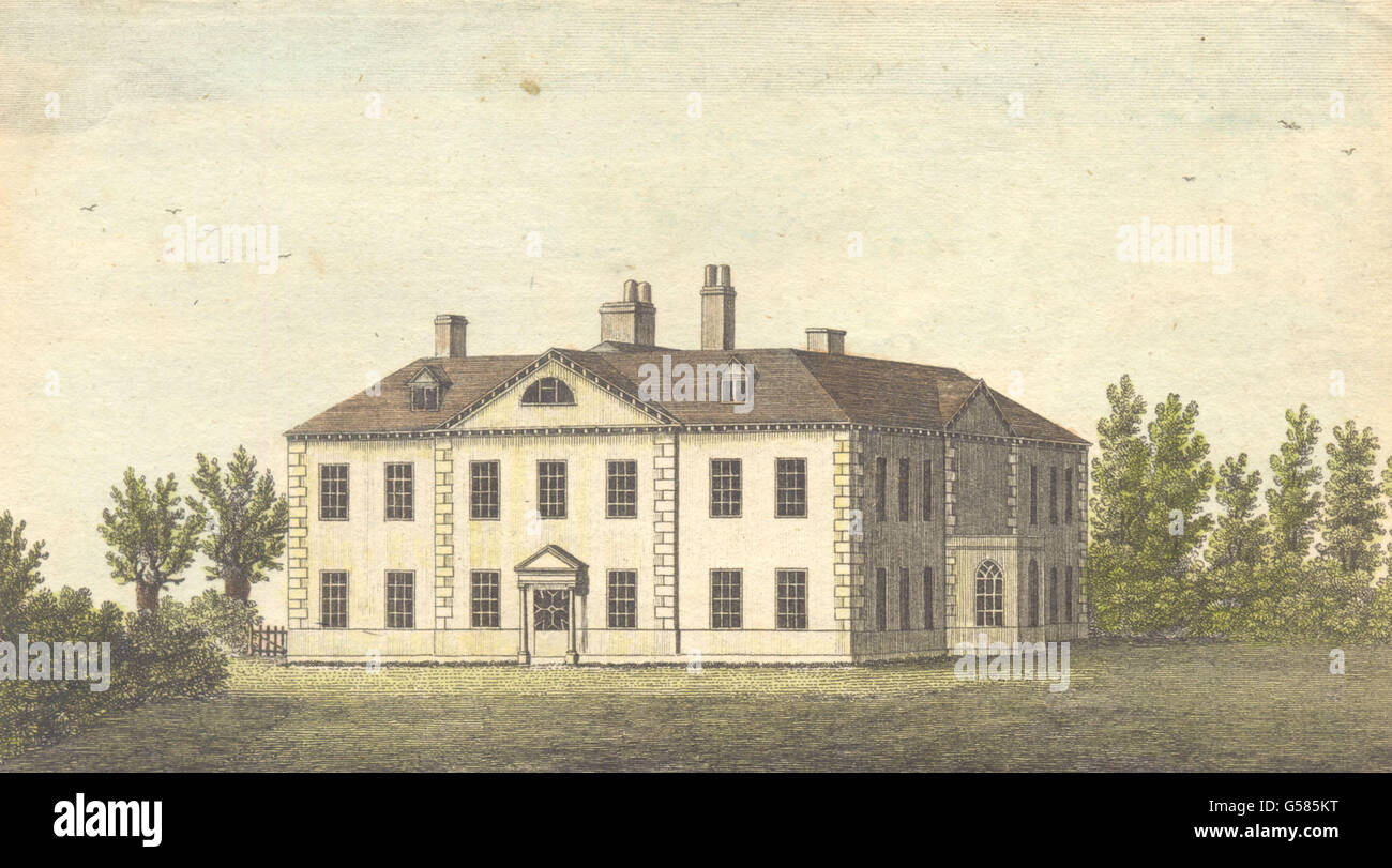 ESSEX View of Greenstead Hallin Essex the Seat of David Rebotier Esq, c1780 Stock Photo Alamy