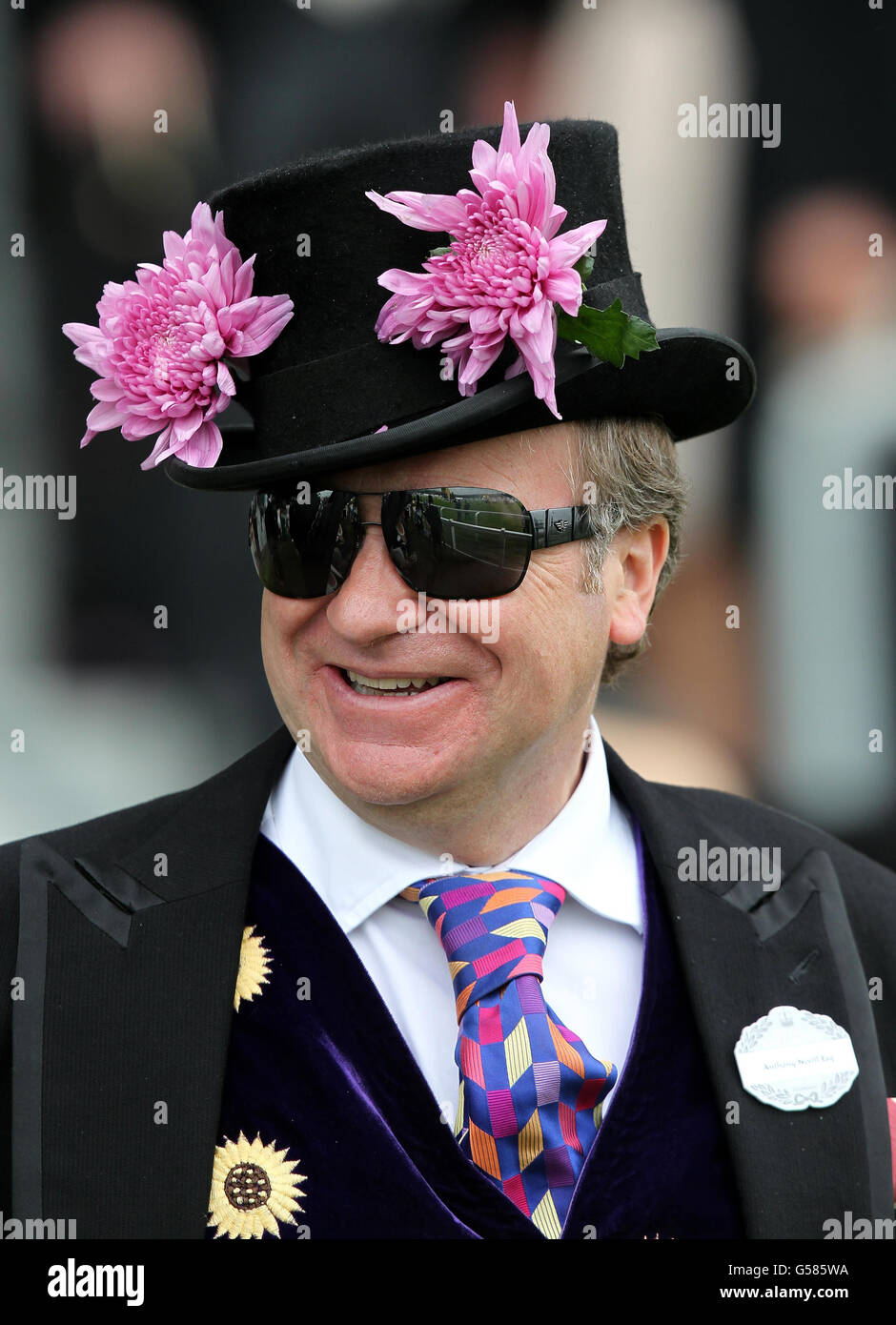 Gentlemen's hat fashions on Ladies Day during day three of the 2012 Royal Ascot meeting at Ascot Racecourse, Berkshire. Stock Photo