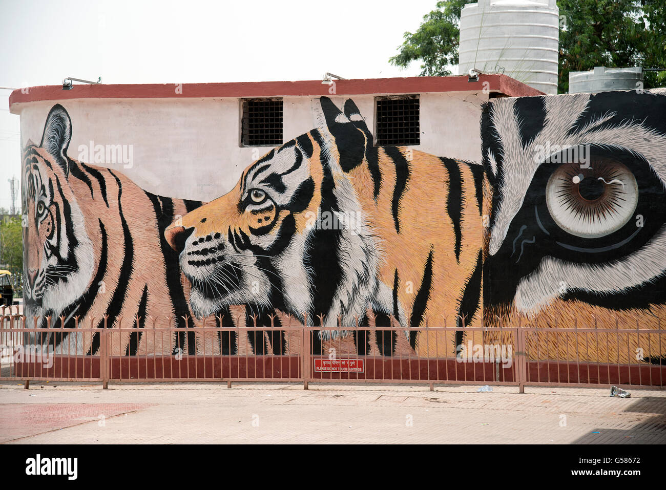 The image of Painting was taken at Sawai Madhopur Railway station, India Stock Photo