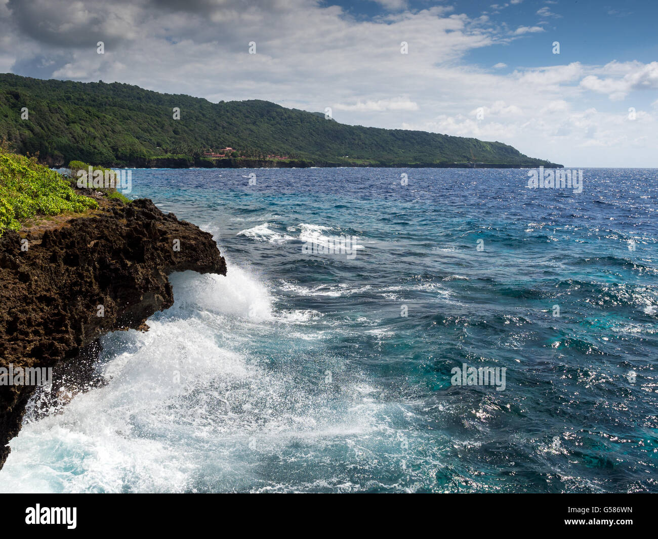 Rocky Coastline, Christmas Island Stock Photo