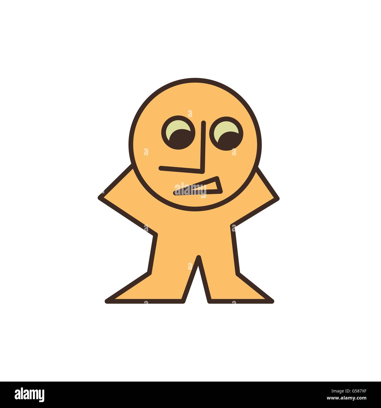 funny yellow man simple cartoon character mascot surprised looking down  vector design Stock Vector Image & Art - Alamy