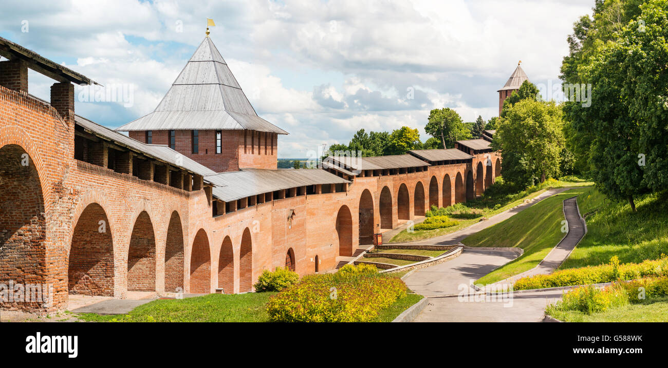 Middle ages fortress Kremlin in Nizhniy Novgorod Stock Photo