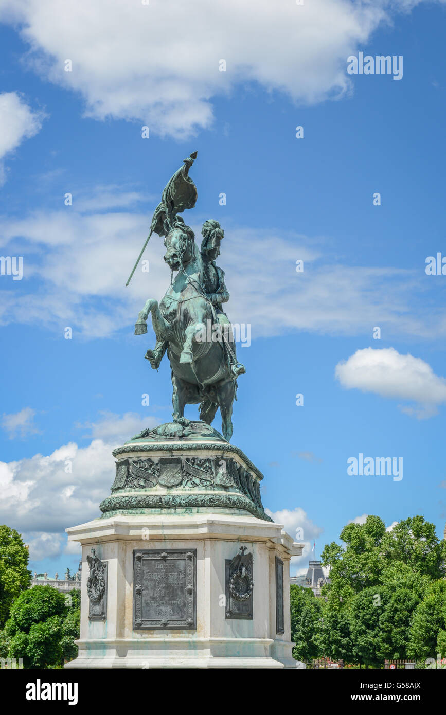 Statue of the Archduke Charles of Austria, Duke of Teschen on the Heldenplatz, Vienna, Austria Stock Photo
