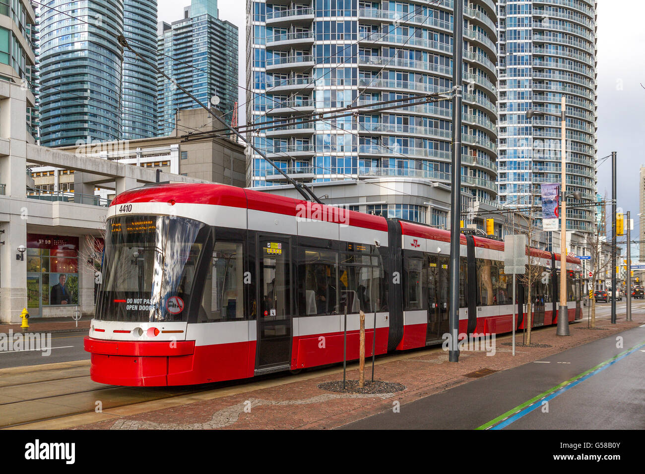 Tram on Simco Street , Toronto Stock Photo