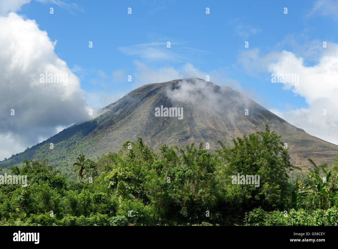 Mount Lokon in Tomohon. North Sulawesi. Indonesia Stock Photo