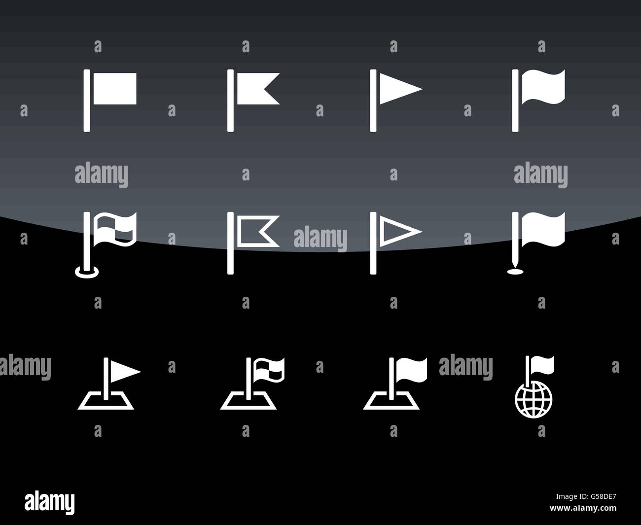 Flag icons on black background Stock Vector Image & Art - Alamy