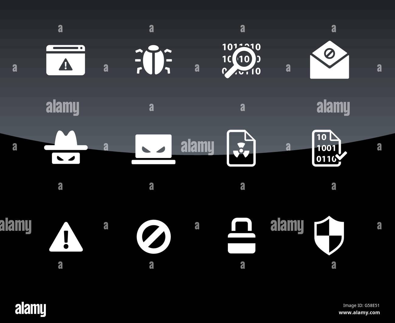 Security icons on black background Stock Vector Image & Art - Alamy